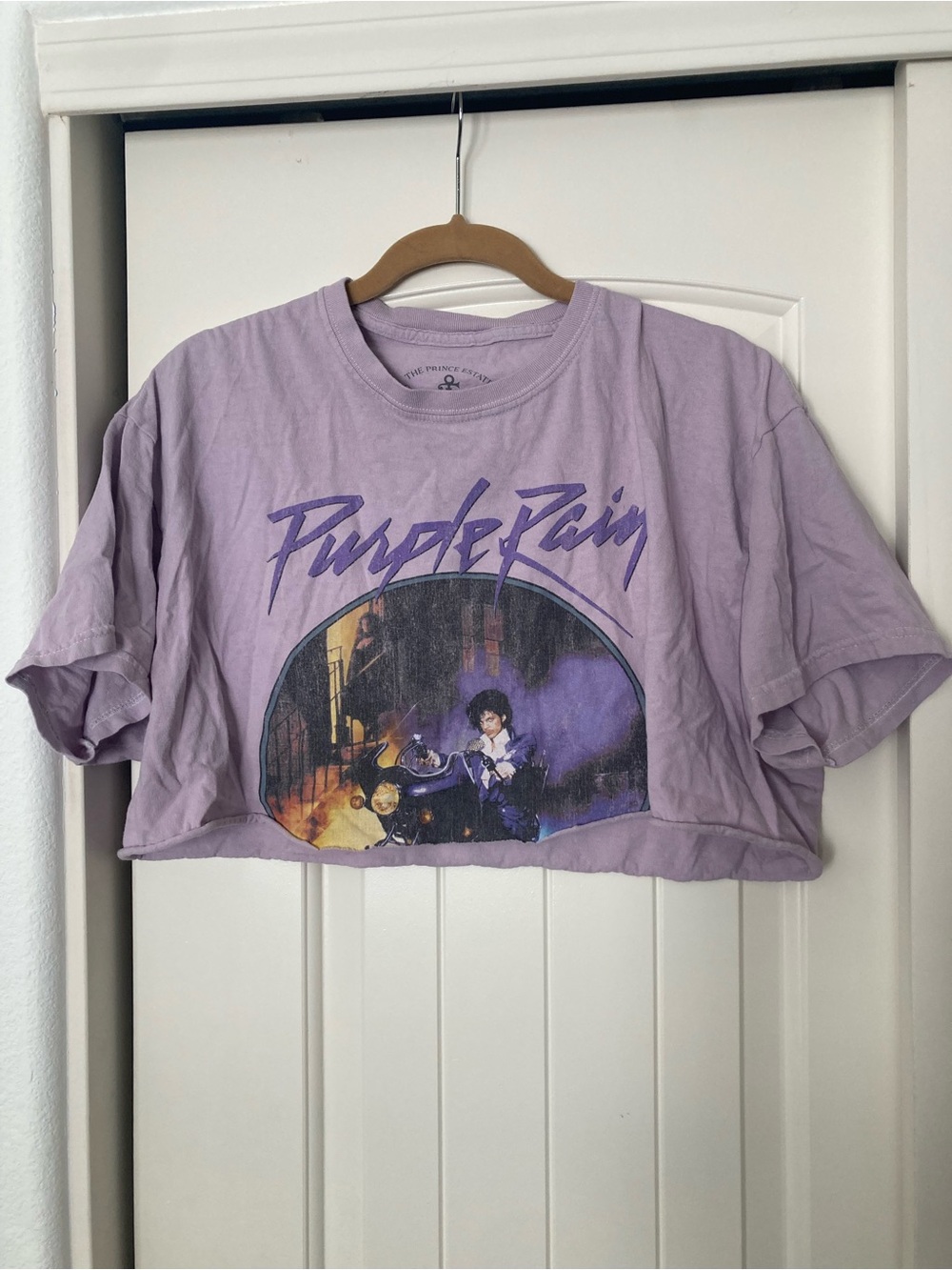 Brandy Melville Prince Purple Rain Cropped Graphic Tee